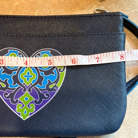 Brighton Navy Crossbody Bag with Heart Design - Picture 10 of 11